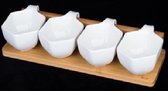 Acar - Tapasschaal Met Bambu Dienblad - set van 4