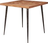 Nancy's Eettafel - Massief Houten Keukentafel - Visgraat Tafel - Eetkamertafel voor 4 Personen - 80 x 76 x 80 cm