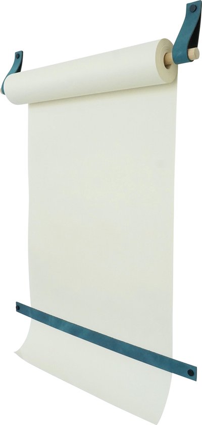 Rouleau de dessin - aux boucles d'apprentissage | ESSENCE (rouleau de papier: blanc, support de rouleau: bois rond)