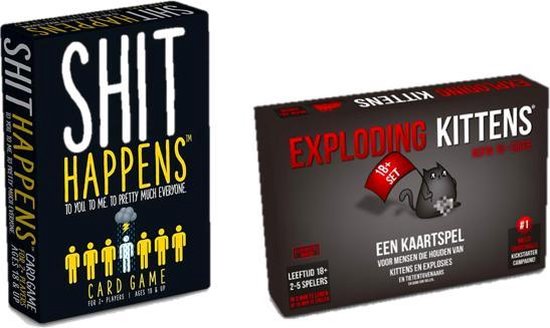 Afbeelding van het spel 18+ Spelvoordeelset Exploding Kittens NSFW Editie - Nederlandstalig Kaartspel & Shit Happens 18+ Kaartspel