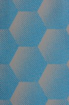 Sunbrella Hexagon J204 azure azuurblauw per meter voor tuinkussens, buitenstoffen, palletkussens