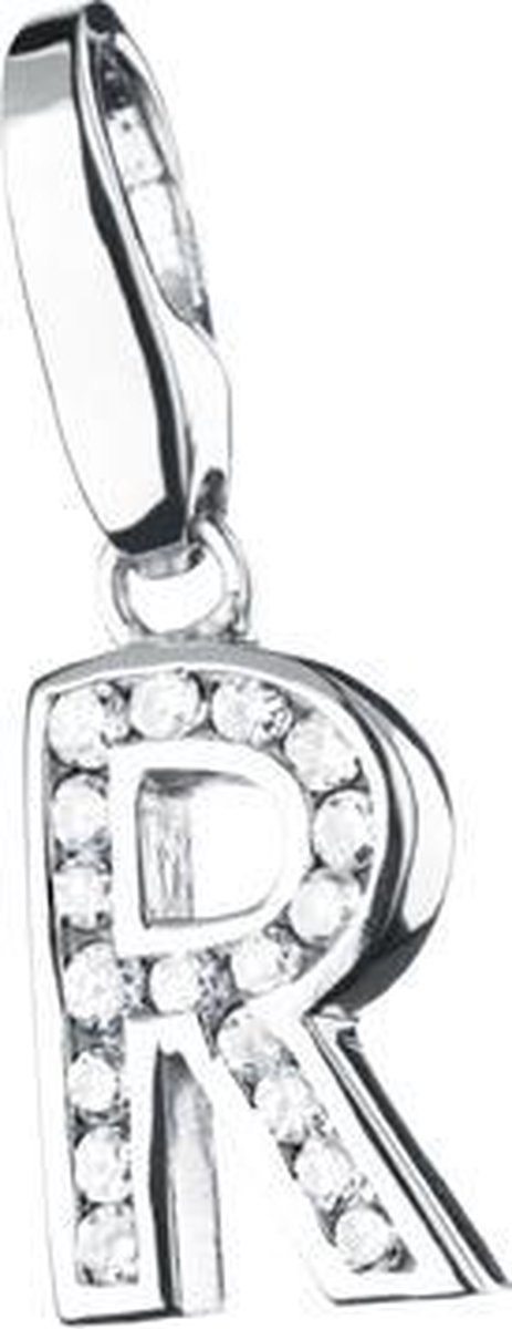 Charm | bedel | zilver | letter | R | zirkonia
