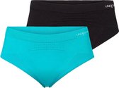 Underun Vrouwen Slip Duo Pack  Turquoise/Zwart - Hardloopondergoed - Sportondergoed - L