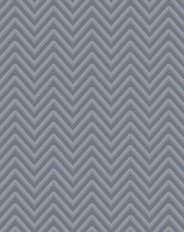 Strepen behang Profhome BA220094-DI vliesbehang hardvinyl warmdruk in reliëf gestempeld met strepen en metalen accenten blauw duifblauw zilver 5,33 m2