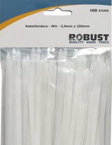 Robust Kabelbinders 100Stuks/Zak Wit 3,6mm x 200mm