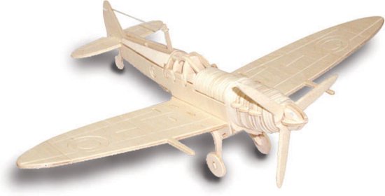 blozen De volgende kleuring Bouwpakket 3D Puzzel Vliegtuig Spitfire - hout | bol.com