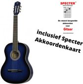 Gitaar Gomez classic 001 4/4 blue sun met handige akkoordenkaart