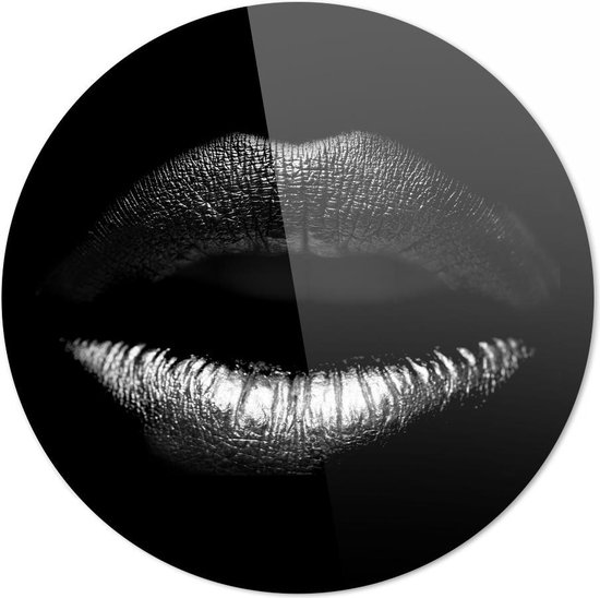 Black Lips | Eric Kuster Style | 60 x 60 CM | Wanddecoratie | Schilderij | 5 mm dik plexiglas muurcirckel