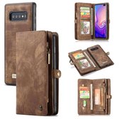 CaseMe Vintage portemonnee hoesje Samsung S10 Bruin