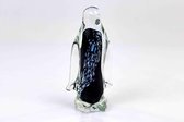 Glazen Pinguin Zwart Wit H14 cm