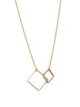 Goud Plated Ketting met dubbele vierkant