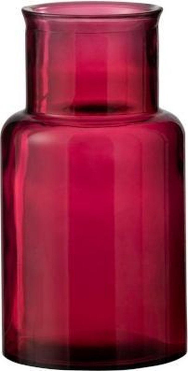 JLine Vaas Cilinder Glas Donker Roze 18x18x27