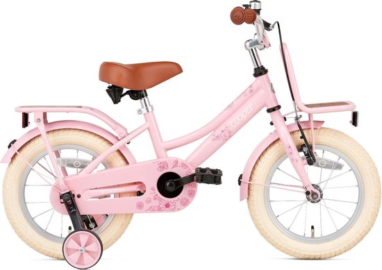 Popal Cooper Bamboo Kinderfiets - 14 inch - Roze | bol.com