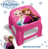 Disney Frozen Kunststof Kruk Roze - 24,5 x 24,5 x 20 cm