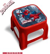 Marvel Spiderman Kunststof Kruk Rood - 24,5 x 24,5 x 20 cm