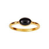 Goud Plated Ring met Ovale Black Onyx