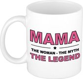 Mama the woman the myth the legend cadeau mok / beker wit - 300 ml - verjaardag / Moederdag - kado koffiemok / theebeker