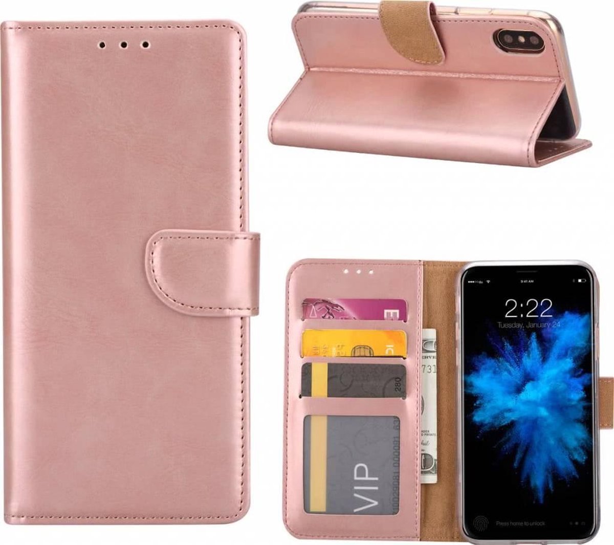 iPhone 7+ (Plus) / iPhone 8 Plus Portemonnee hoesje / booktype case Rose Goud