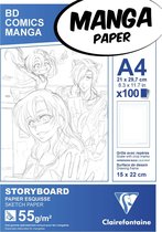 Clairefontaine Manga Paper – A4 storyboard papier – 1-voudige indeling