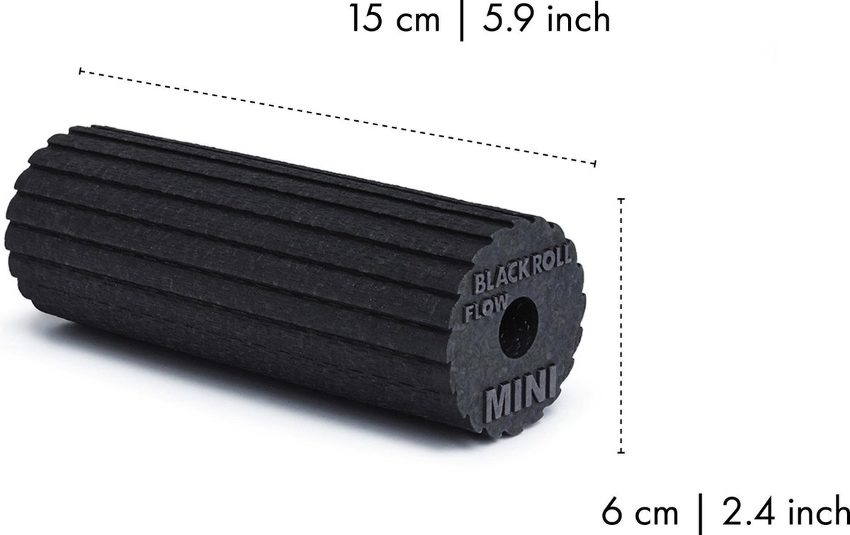 Blackroll Mini Flow Foam Roller 15 cm voor Zelfmassage - Zwart thumbnail 6