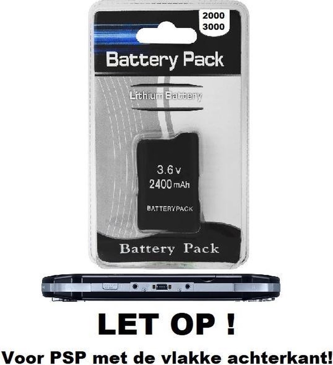 Batterij voor PSP Slim&Lite PSP2000-PSP3000 2400mAh | bol