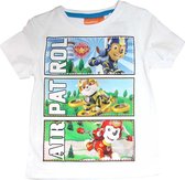 Nickelodeon Paw Patrol - T-shirt - Chase, Marshall & Rubble - Model "Air Patrol" - Wit - 98 cm - 3 jaar - 100% Katoen