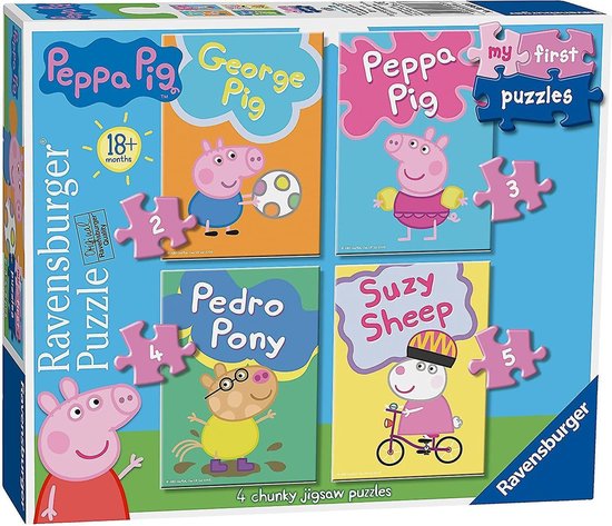 Peppa Pig My first puzzels 2+3+4+5 stukjes - kinderpuzzel | bol.com