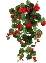Viv! Home Luxuries Geranium hangend - zijden bloem - rood - topkwaliteit