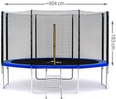 EASTWALL veiligheidsnet voor trampoline - diameter 404 cm - EU veiligheidskeurmerk - zwart