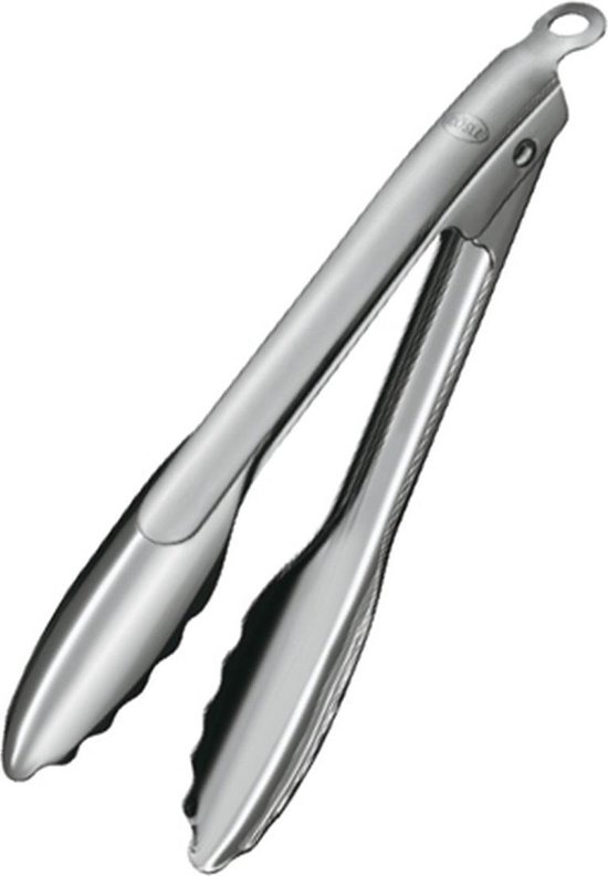 Rösle – Gourmettang – Zilver. Het gepatenteerde sluitsysteem maakt het mogelijk de tang met één hand te openen en sluiten.