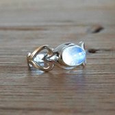 Zilveren ring Moonstone LOVE