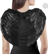 relaxdays vleugels verkleedkleding - engelenvleugels - engelkostuum - vleugel - kunstveren zwart