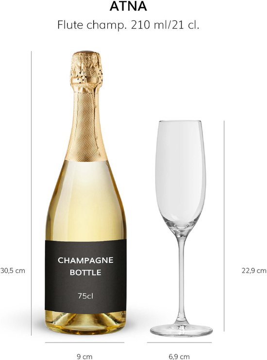 Libbey Atna Champagneglas 21 cl / 210 ml Dishwasher Safe Elegant Design 6 pcs 