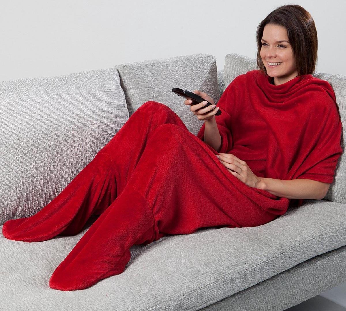 kiezen touw langs JML Footsie Blanket - Rood - fleece deken, deken met voetzakken - booties |  bol.com