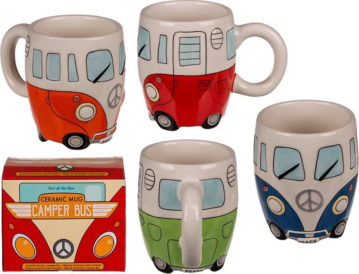 Vintage VW Camper Van - Mok / camper bus / 330 ml / ca.10.5 x 8.5 x 13 cm