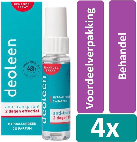 Deoleen Deodorant Spray 25 ml Behandel 4 stuks Voordeelverpakking | bol.com