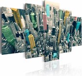 Schilderij - New York City - Een kleurrijke dag, Multi-gekleurd, 5luik, wanddecoratie