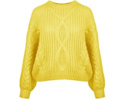 Mode Sweaters Grof gebreide truien Grof gebreide trui lichtgrijs kabel steek casual uitstraling Tantum O.N 