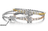 Velini Jewels-BR2002W-925 Zilver Armband -Gerodineerd- gezet met Cubic Zirkonia