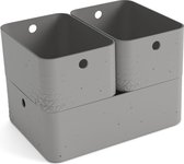 Curver Beton Opbergbox S - 2x4L + M - 1x8L - 3 stuks - Lichtgrijs