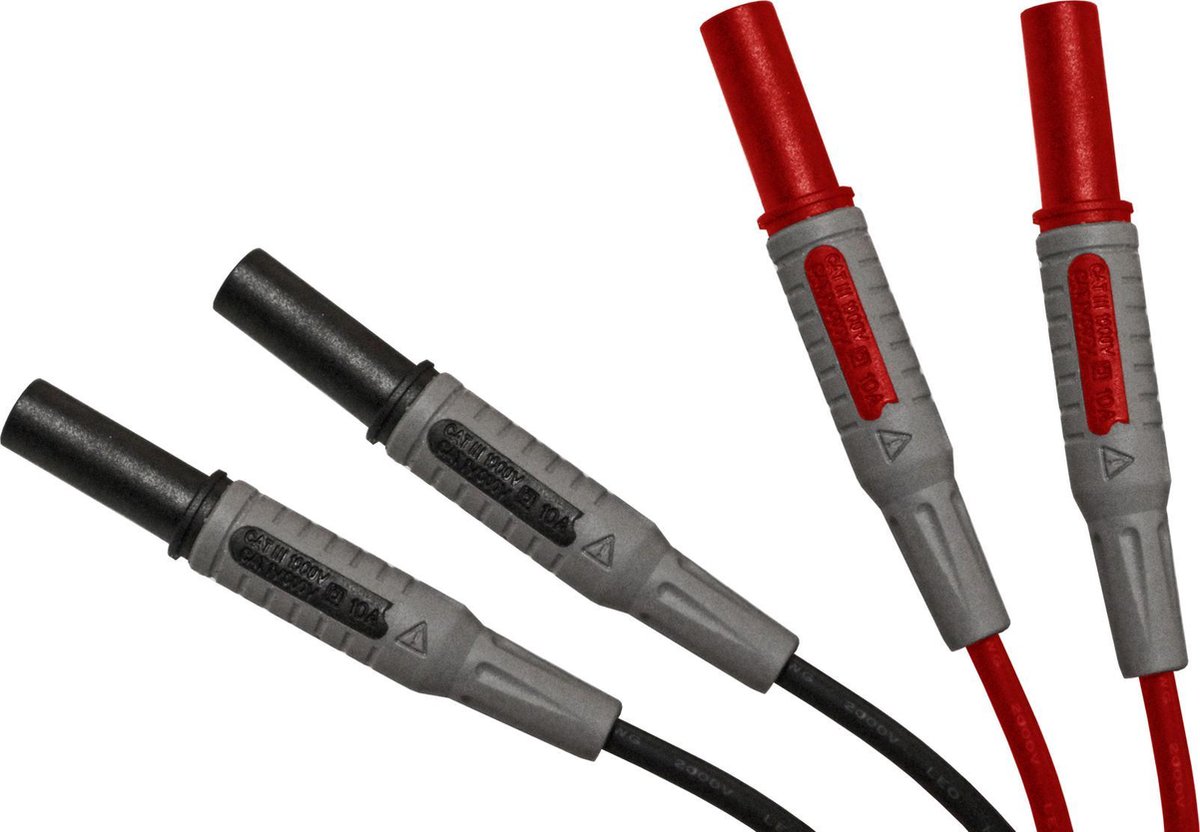 Peaktech 7020 - meetsnoeren - voor multimeter - bananenstekkers - 4mm koppeling - CAT III 1000V / 10A