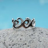 Zilveren ring Wave