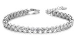 Silver Rose -BR2009W -Armband -925 Zilver gerodineerd -2.5 MM Cubic Zirkonia-17CM + verlengstuk