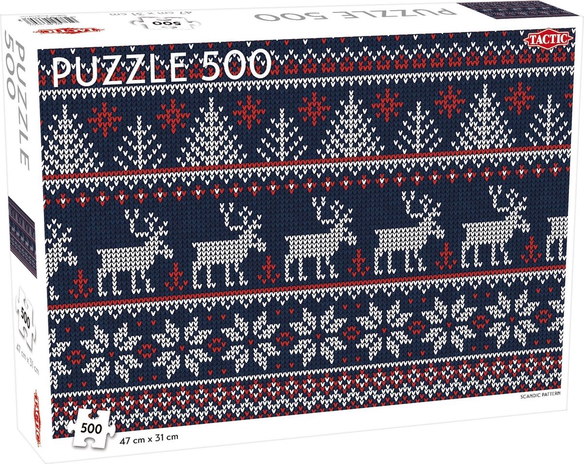 Tactic Scandinavian Pattern – Puzzel – 500 stukjes – Tijdloos Scandinavisch Patroon – Strak en Rustgevend Ontwerp – Hoogwaardige Scandinavische Kwaliteit