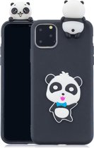 Speelse softcase met pandabeer voor iPhone 11 Pro 5.8 inch - Zwart