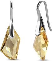 Yolora Dames Oorbellen Druppel met Kalpa Camaka Kristallen - Zilver/Goud kleurig - 18K Witgoud Verguld - Cadeauverpakking