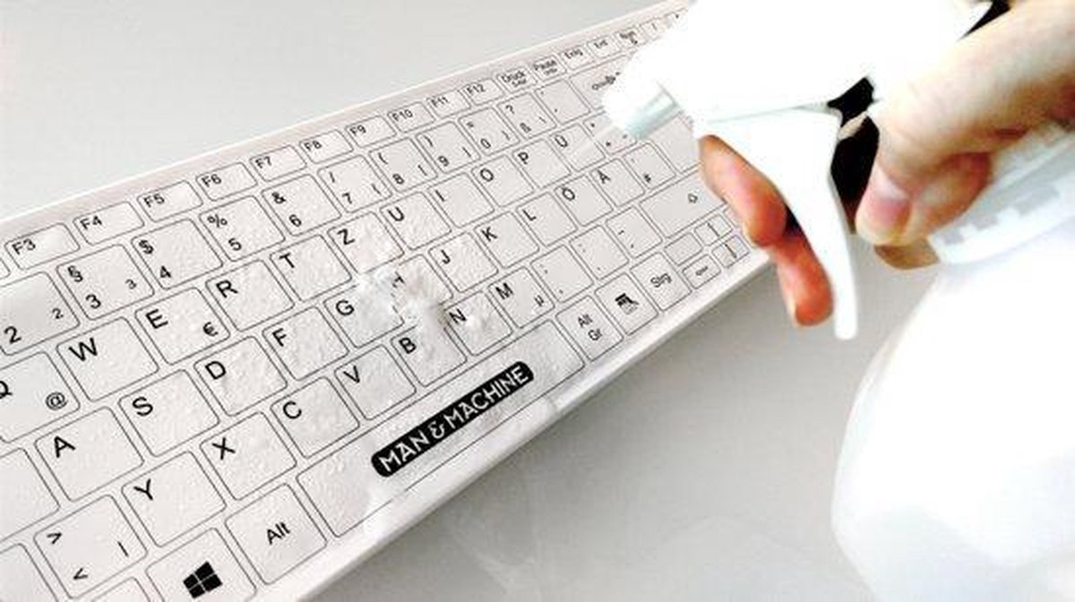 Man & Machine Medisch Draadloos toetsenbord - Reinigbare en desinfecterend toestenbord - Wit - Voldoet aan de WIP-richtlijnen voor o.a. tandartspraktijken
