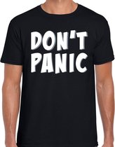 Dont panic / geen paniek t-shirt zwart voor heren L