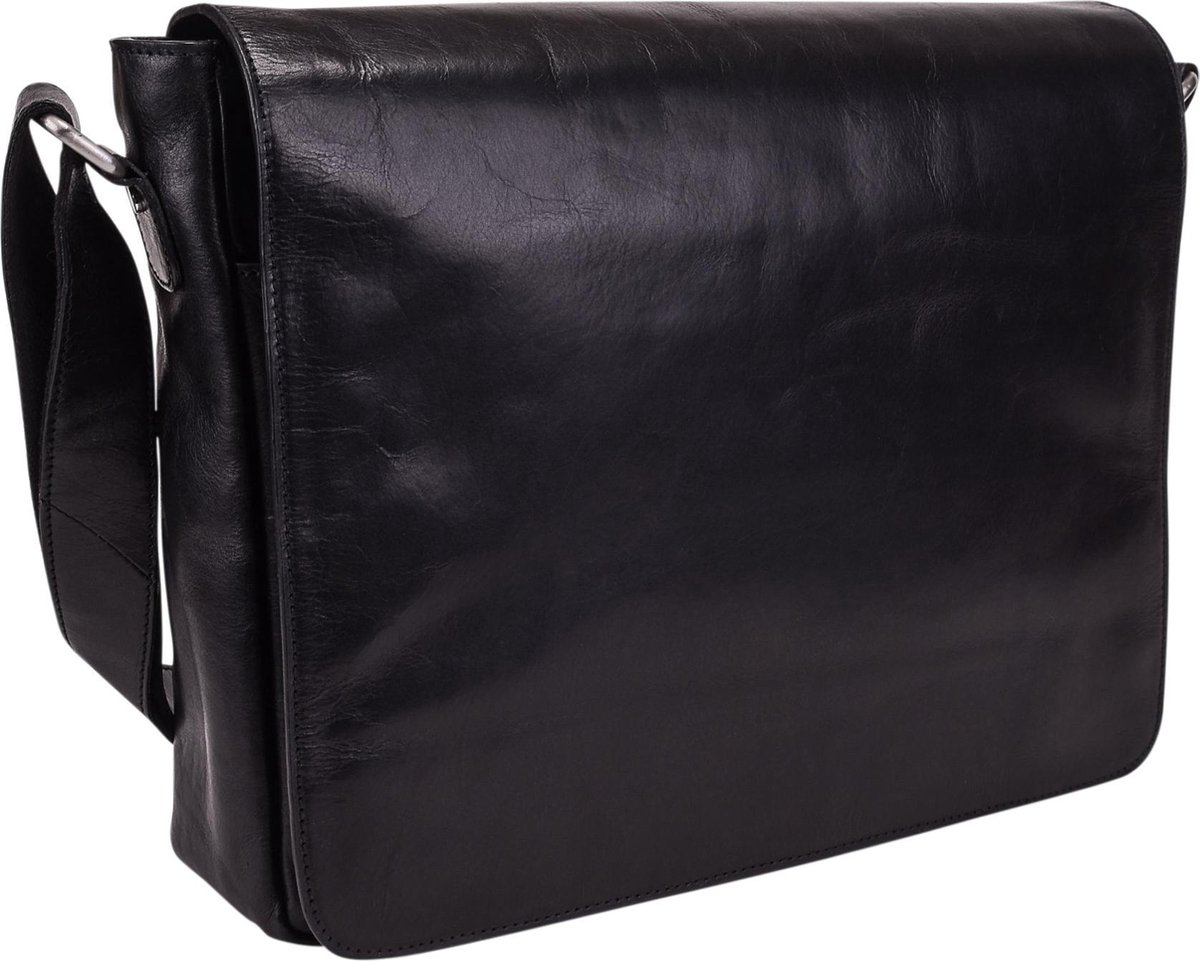 Leonhard Heyden Cambridge messenger L 13 inch - Zwart