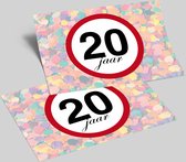 Papieren Placemats "20 jaar verjaardag" 50 stuks (30x42cm)